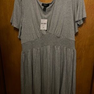 Plus sized smocked waist mini dress